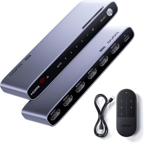 llano HDMI 2.1 Switch 5 in 1 Out, 8K@60Hz with Remote, 4K@120Hz/240Hz in Saudi Arabia