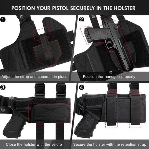 AIKATE Drop Leg Gun Holster with Optic/Light/Laser, Adjustable Universal Thigh Pistol Holster for Men and Women, Fits for Glock 1911, 9mm, .40, .45, .380, S&W M&P, Most Mid-Size Pistols in Saudi Arabia