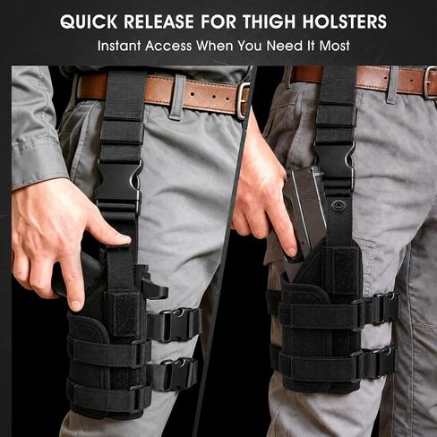 AIKATE Drop Leg Gun Holster with Optic/Light/Laser, Adjustable Universal Thigh Pistol Holster for Men and Women, Fits for Glock 1911, 9mm, .40, .45, .380, S&W M&P, Most Mid-Size Pistols in Saudi Arabia
