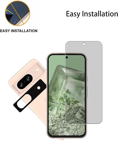 Privacy Screen Protector Designed For Google Pixel 8a Anti Spy Private Tempered Glass Film 2-Pack Camera Lens Protector Film 2-Pack in Saudi Arabia