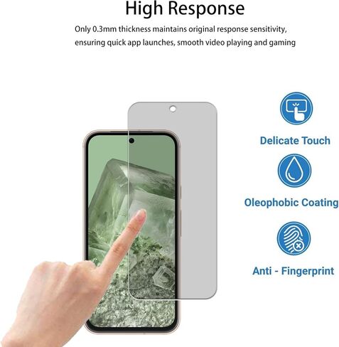 Privacy Screen Protector Designed For Google Pixel 8a Anti Spy Private Tempered Glass Film 2-Pack Camera Lens Protector Film 2-Pack in Saudi Arabia