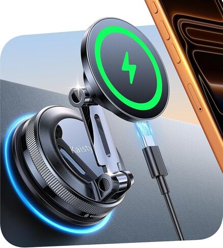 Kaistyle Magsafe Car Mount Charger 15W Faster Magnetic Wireless Car Charger in Kuwait