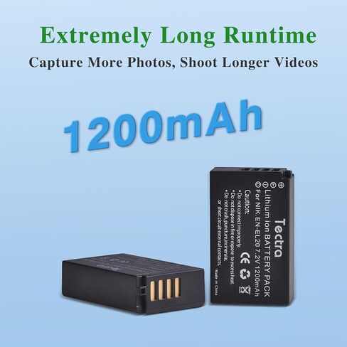 Tectra 2-Pack EN-EL20A Battery + Charger for Nikon Coolpix P1100,P1000,P950 in Kuwait