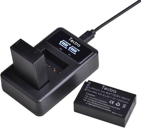 Tectra 2-Pack EN-EL20A Battery + Charger for Nikon Coolpix P1100,P1000,P950 in Kuwait