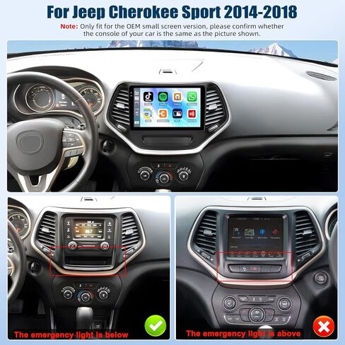SIXTOP 4G+64G Android Car Stereo Radio for Jeep Cherokee Sport 2014-2018 Wireless CarPlay Android Auto Bluetooth 5.0 GPS Navigation 10.1 Inch HD Touch Screen FM/RDS WiFi 32EQ SWC AHD Backup Camera in Saudi Arabia