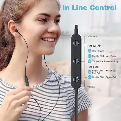 USB C in Ear Earbuds with Microphone for iPhone 17 Pro 16 15， Black in Saudi Arabia