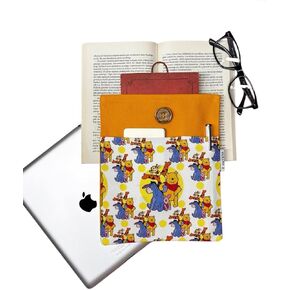 SODEF Book Tablet E-Reader Case - Teddy Bear Friends Design - Yellow - Multi-Purpose Protective Sleeve in Kuwait