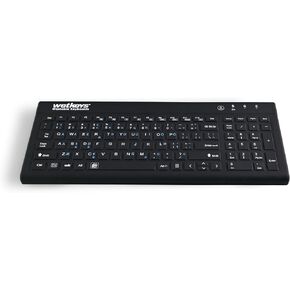 'Blue Connect' Professional-Grade Rigid Silicone Waterproof Wireless Bluetooth®; Keyboard with ON/Off Switch (BT) (Black) | KBWKRBT99Si-BK in Saudi Arabia