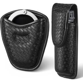 2 Pack Molded Basketweave Handcuff Pouch, Spray Holster for Pepper, Open Top Handcuff Case Top Flap Canister Holder for Duty Belt Hidden Snap Belt Loop for Police Security in Saudi Arabia