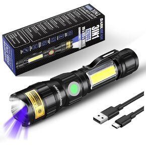 DARKBEAM 365nm Blacklight Flashlight with UV Light Combo, Rechargeable USB in Saudi Arabia