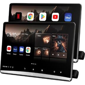 Seventour 12.4" 4K Android 13 Car TV Headrest Monitor(Pair), Dual Linked Touch Screen Rear Seat Entertainment System, Support Phone Wireless Mirroring, with WiFi/HDMI/BT/Video Player (4G+64G Pair) in Saudi Arabia
