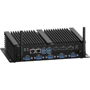 WEIDIAN Fanless Industrial Mini PC Core i7 8550U Win11 Mini Desktop Computer 32GB RAM 1TB SSD, 6xCOM(RS232 RS485) 4K 3xDisplays(HD+DP+EDP) 2xLAN 8xUSB LPT WiFi&BT Linux Wake On LAN Auto Power On in Kuwait