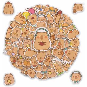 200pcs ملصقات Capybara فينيل مقاوم للماء لطيف الكرتون على شارات الحيوانات للبالغين المراهقين أطفال الرجال ، والهاتف حالة الجيتار التزلج زجاجة مياه كمبيوتر محمول ، حفلات الحفلات هدايا in Saudi Arabia
