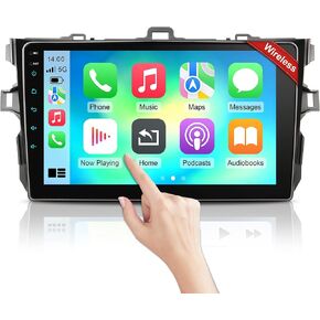 ستيريو سيارة 9 بوصة تويوتا كورولا 2009-2013 | تشغيل سريع لاسلكي CarPlay وAndroid Auto، راديو بشاشة تعمل باللمس، بلوتوث، SWC، AM/FM، Linux in Kuwait