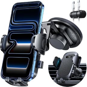 Military-Grade Heavy-Duty Metal Car Phone Holder Mount 2026 Upgraded Foldable & 360° Rotatable Arm【90LBS Safest Strongest Certs & Patent】Windshield Vent Dashboard for iPhone 17 Pro Max 16 15, Black in Saudi Arabia