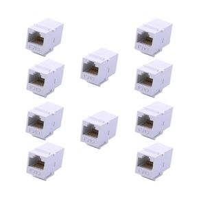 10 Pack Сat6 rj45 Keystone Network LAN Ethernet Jack Inline Female Coupler White in Kuwait
