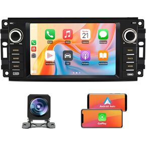 Junsun 4Core 64GB ROM Car Radio Stereo for Dodge Ram 1500 2500 3500 2009-2012 Jeep Wrangler 2007-2018 Avenger Challenger, 7 Inch Touch Screen with Wireless CarPlay Android Auto Backup Camera in Saudi Arabia