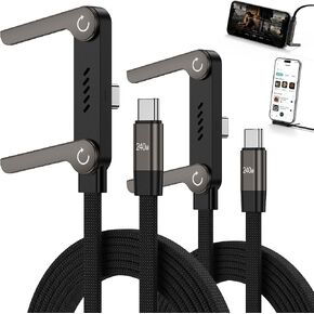 240W Invisible Holder Charger Cable,USB C Flat Phone Charge Cord with Stand in Saudi Arabia