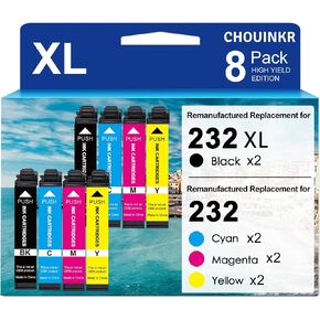 Remanufactured Replacement for Epson 232XL Ink Cartridges Combo Pack 232 with Expression Home XP-4200 XP-4205, Workforce WF-2930 WF-2950 (8-Pack 2 Black, 2 Cyan, 2 Magenta, 2 Yellow) in Kuwait