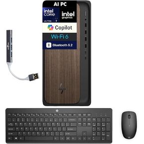 HP OmniDesk AI PC (Next Gen Envy) Desktop (Intel Ultra 7-265, 32GB DDR5, 512GB SSD, Intel Graphics, 280W PSU, WiFi 6, BT 5.2, RJ-45, 1 Display Port, Win 11 Pro) w/DKZ USB Port Exp in Saudi Arabia