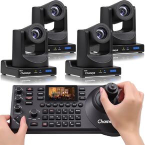 Chameye NDI Camera Bundle, 20X AI Auto Tracking Live Streaming PTZ Camera, PoE IP HDMI USB SDI, NDI PTZ Controller for Church Worship Education, NDI Bundle (K220N+C720Nx2) in Saudi Arabia