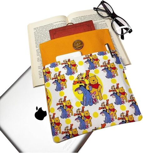 SODEF Book Tablet E-Reader Case - Teddy Bear Friends Design - Yellow - Multi-Purpose Protective Sleeve in Kuwait