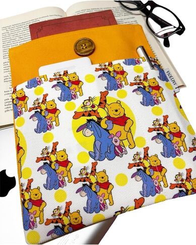 SODEF Book Tablet E-Reader Case - Teddy Bear Friends Design - Yellow - Multi-Purpose Protective Sleeve in Kuwait