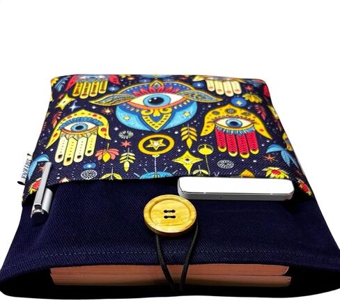 SODEF Multipurpose Sleeve Case for Tablets E-Readers and Books with Hamsa Eye Design - Fits MacBook and More - Multicolor in Kuwait
