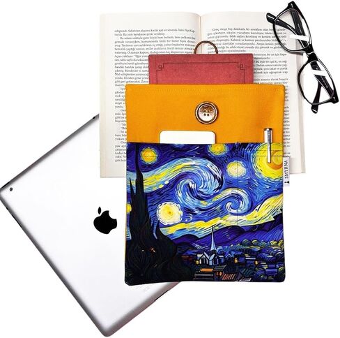 SODEF Book Cover Tablet Case Ebook Pouch Multi-Purpose Pouch Starry Night Van Gogh Design - Multicolor in Kuwait