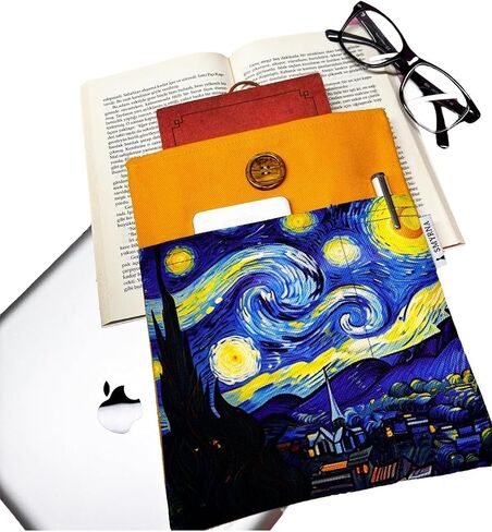 SODEF Book Cover Tablet Case Ebook Pouch Multi-Purpose Pouch Starry Night Van Gogh Design - Multicolor in Kuwait