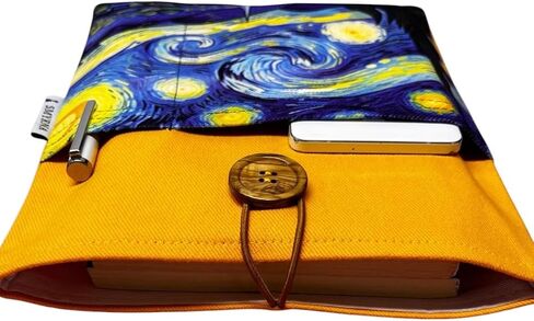 SODEF Book Cover Tablet Case Ebook Pouch Multi-Purpose Pouch Starry Night Van Gogh Design - Multicolor in Kuwait