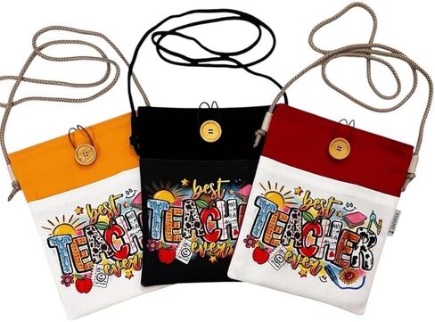 SODEF Book Tablet E-Reader Sleeve Case - Quality Teacher Ever Design - Black - Shoulder Strap Included in Kuwait