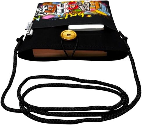 SODEF Book Tablet E-Reader Sleeve Case - Quality Teacher Ever Design - Black - Shoulder Strap Included in Kuwait