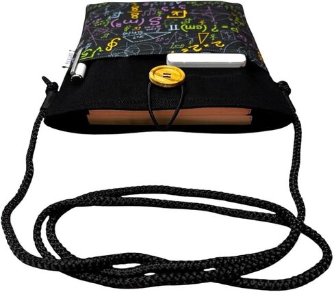 SODEF Linen Cotton Blend Tablet Sleeve Case Black Mathematics Print, Casual Daily Use, Unisex Design - Black in Kuwait