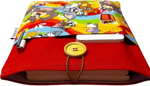SODEF Book Tablet E-Reader Multi-Purpose Sleeve Case - Cat Mouse Design - Orange - Versatile Use in Kuwait