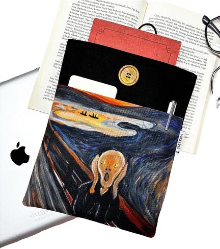 SODEF Book Sleeve/Tablet Case/Ebook Cover/Multi-Purpose Pouch for The Scream Edvard Munch Art - Black - Black in Kuwait