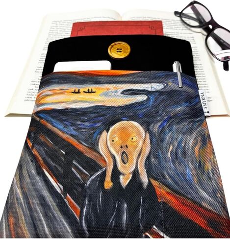 SODEF Book Sleeve/Tablet Case/Ebook Cover/Multi-Purpose Pouch for The Scream Edvard Munch Art - Black - Black in Kuwait