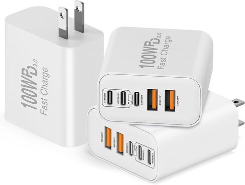 QZIIW USB C Wall Fast Charger Block, 100W 5-Port Type C Fast Charging Block in Saudi Arabia