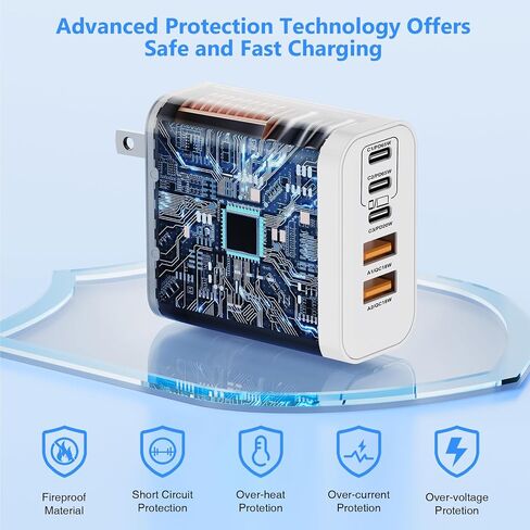 QZIIW USB C Wall Fast Charger Block, 100W 5-Port Type C Fast Charging Block in Saudi Arabia