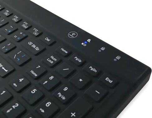 'Blue Connect' Professional-Grade Rigid Silicone Waterproof Wireless Bluetooth®; Keyboard with ON/Off Switch (BT) (Black) | KBWKRBT99Si-BK in Saudi Arabia