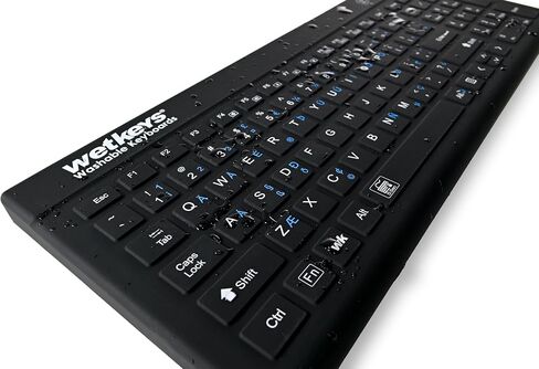 'Blue Connect' Professional-Grade Rigid Silicone Waterproof Wireless Bluetooth®; Keyboard with ON/Off Switch (BT) (Black) | KBWKRBT99Si-BK in Saudi Arabia