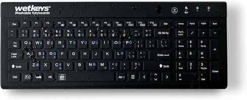 'Blue Connect' Professional-Grade Rigid Silicone Waterproof Wireless Bluetooth®; Keyboard with ON/Off Switch (BT) (Black) | KBWKRBT99Si-BK in Saudi Arabia