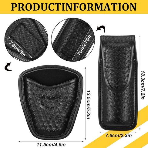 2 Pack Molded Basketweave Handcuff Pouch, Spray Holster for Pepper, Open Top Handcuff Case Top Flap Canister Holder for Duty Belt Hidden Snap Belt Loop for Police Security in Saudi Arabia