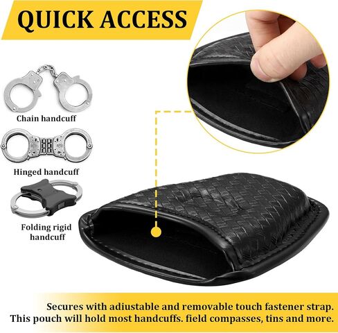 2 Pack Molded Basketweave Handcuff Pouch, Spray Holster for Pepper, Open Top Handcuff Case Top Flap Canister Holder for Duty Belt Hidden Snap Belt Loop for Police Security in Saudi Arabia