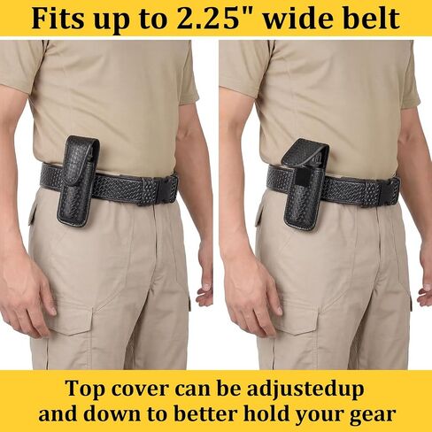 2 Pack Molded Basketweave Handcuff Pouch, Spray Holster for Pepper, Open Top Handcuff Case Top Flap Canister Holder for Duty Belt Hidden Snap Belt Loop for Police Security in Saudi Arabia