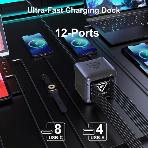 محطة شحن USB C بقدرة 1200 واط، شاحن سريع بـ 12 منفذ GaN in Kuwait