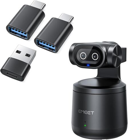 EMEET USB C Adapter Kit 3-Pack, USB A to C Adapter PIXY Wireless 4K Dual-Lens Al Tracking Streaming Camera in Kuwait