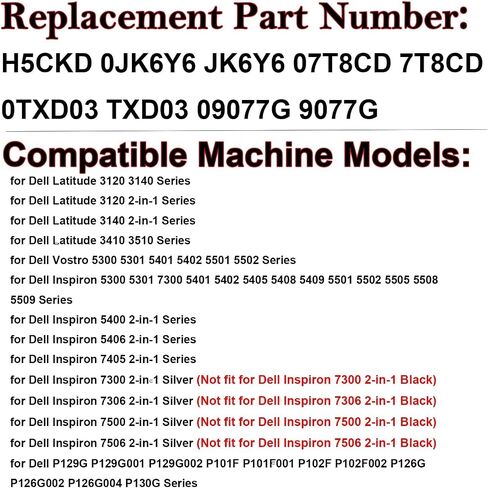 بطارية الكمبيوتر المحمول DELL H5CKD 15V 3360mAh 53Wh 4 خلايا ليثيوم أيون لأجهزة DELL Inspiron 5300 5301 5401 5402 5408 5409 5501 5502 5508 5509 5400، Vostro 5300 5301 5401 5402 5501 5502، خط العرض 3120 3140 3410 3510 in Kuwait