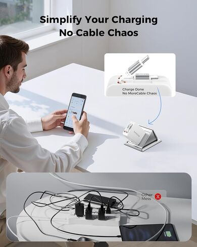 SUPERONE 4-in-1 Retractable Wall Charger with Dual USB C & Apple Cables in Kuwait