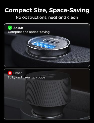 AKESR 67.5W Car Charger，USB-C Dual-Port Fast Charging in Saudi Arabia